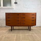 Double commode scandinave vintage en teck, années 60