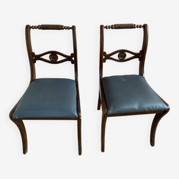 Pair of English Regency chairs