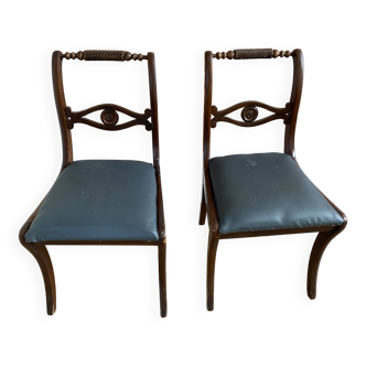 Pair of English Regency chairs