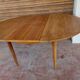 Scandinavian design teak table with extension cord