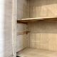 2-door wall cupboard in beige wood ☐ 59 x 50 cm
