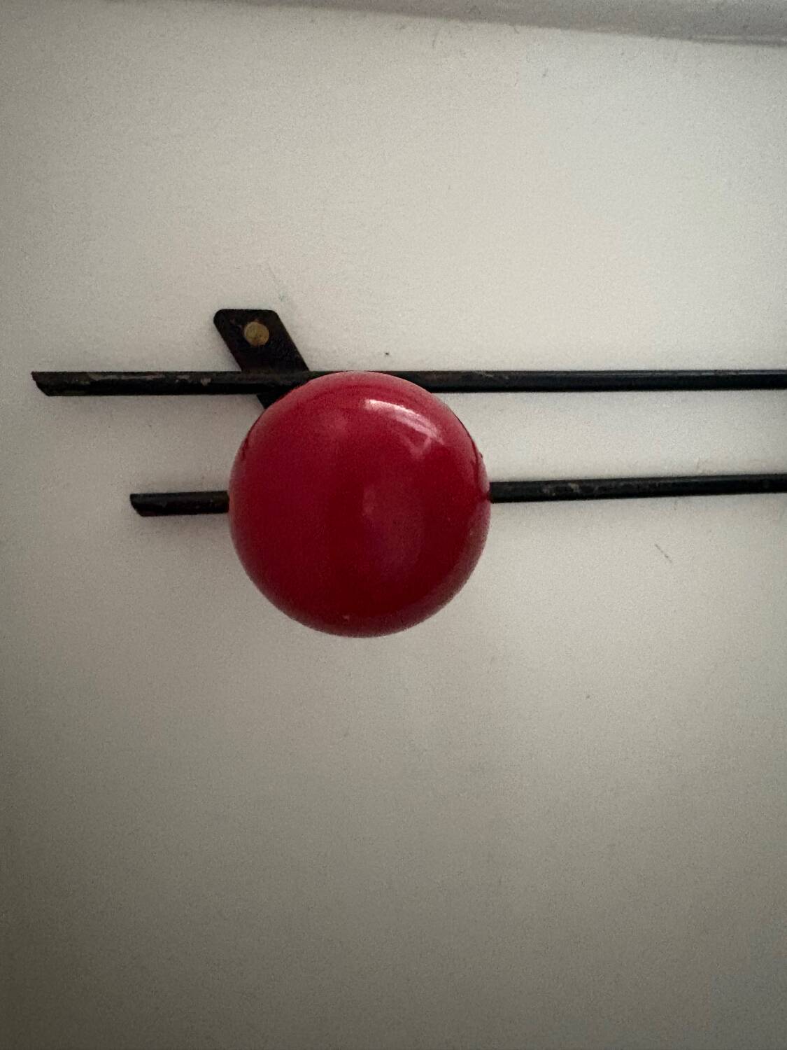 Retro coat rack with 3 red and green balls
