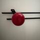 Retro coat rack with 3 red and green balls