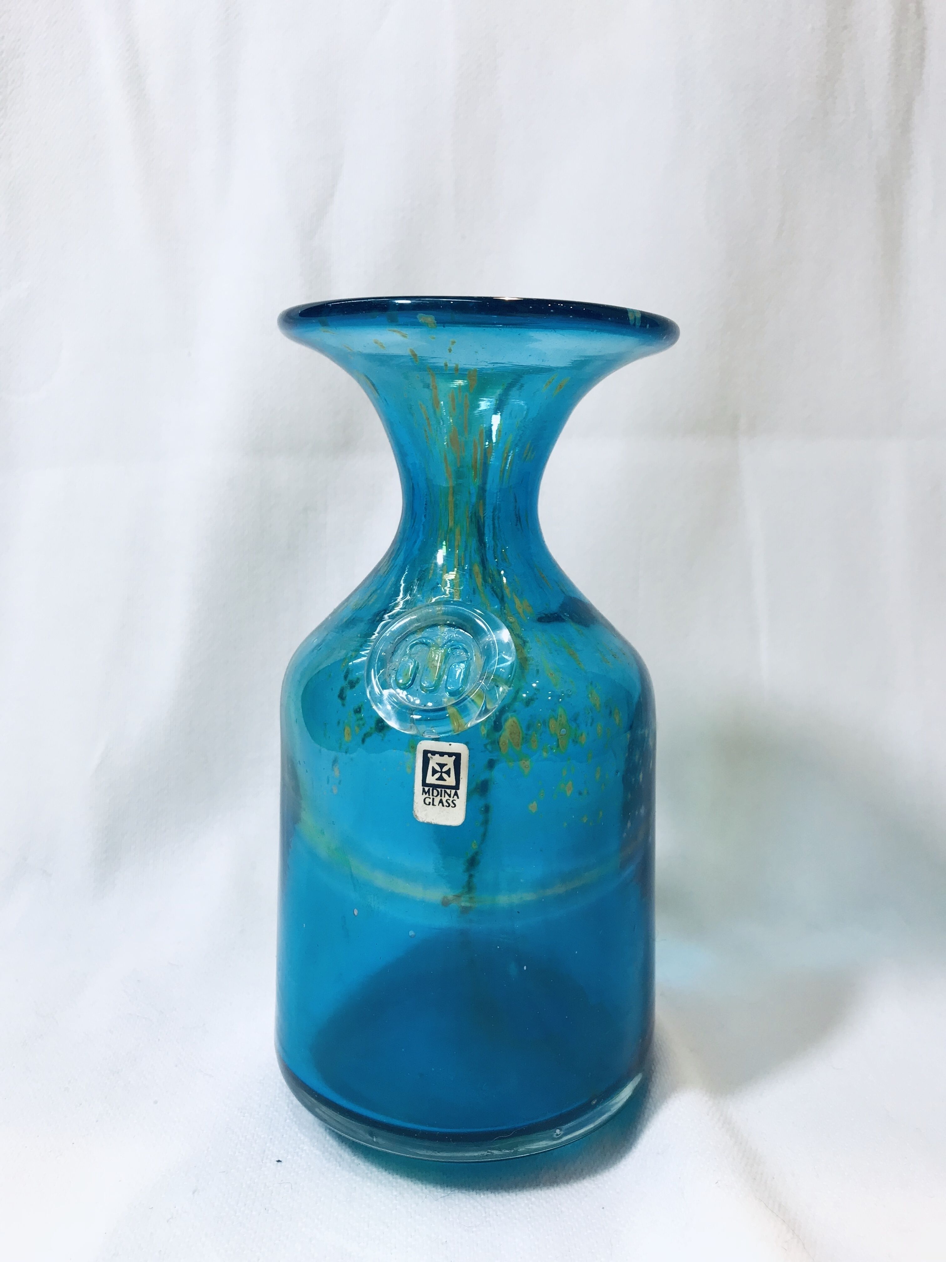 Medina Glass Vase, Art Glass, Malta, Hand Made