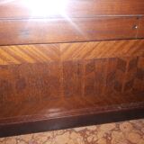 Wooden dressing table Courbet marquetry chevrons art deco Austrian
