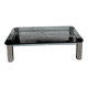 Vintage coffee table with smoked glass and chrome.