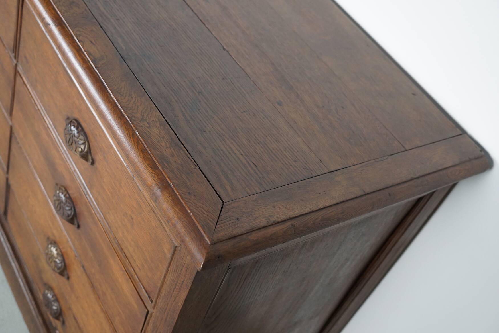 Antique Oak Apothecary / Filing Cabinet, France, 19th Century