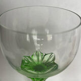 6 coloured glass wine glasses