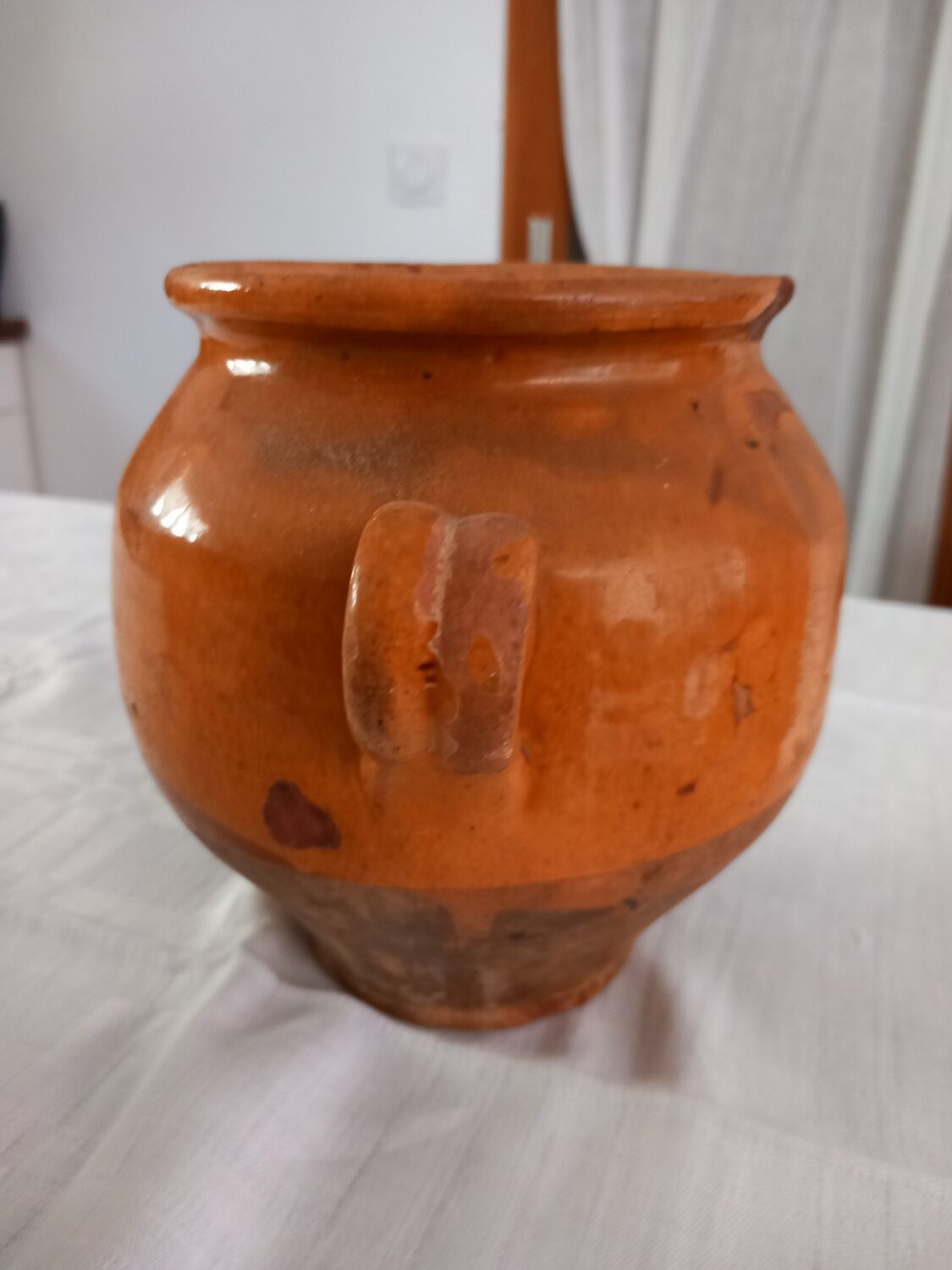 Varnished terracotta pot