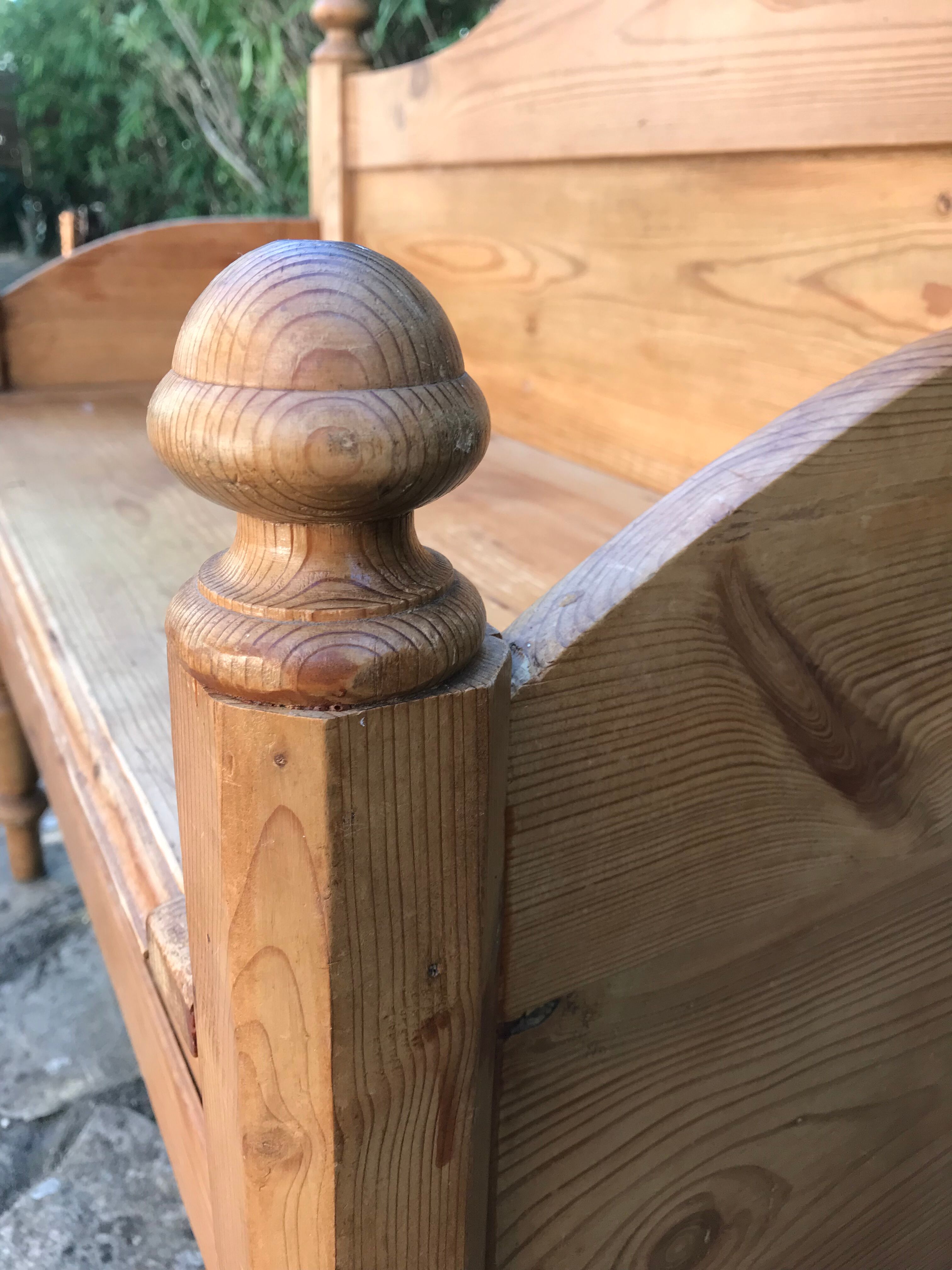 Vintage pine chest bench