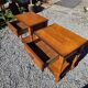 Pair of cherry wood bedside tables from the mid-20th century.