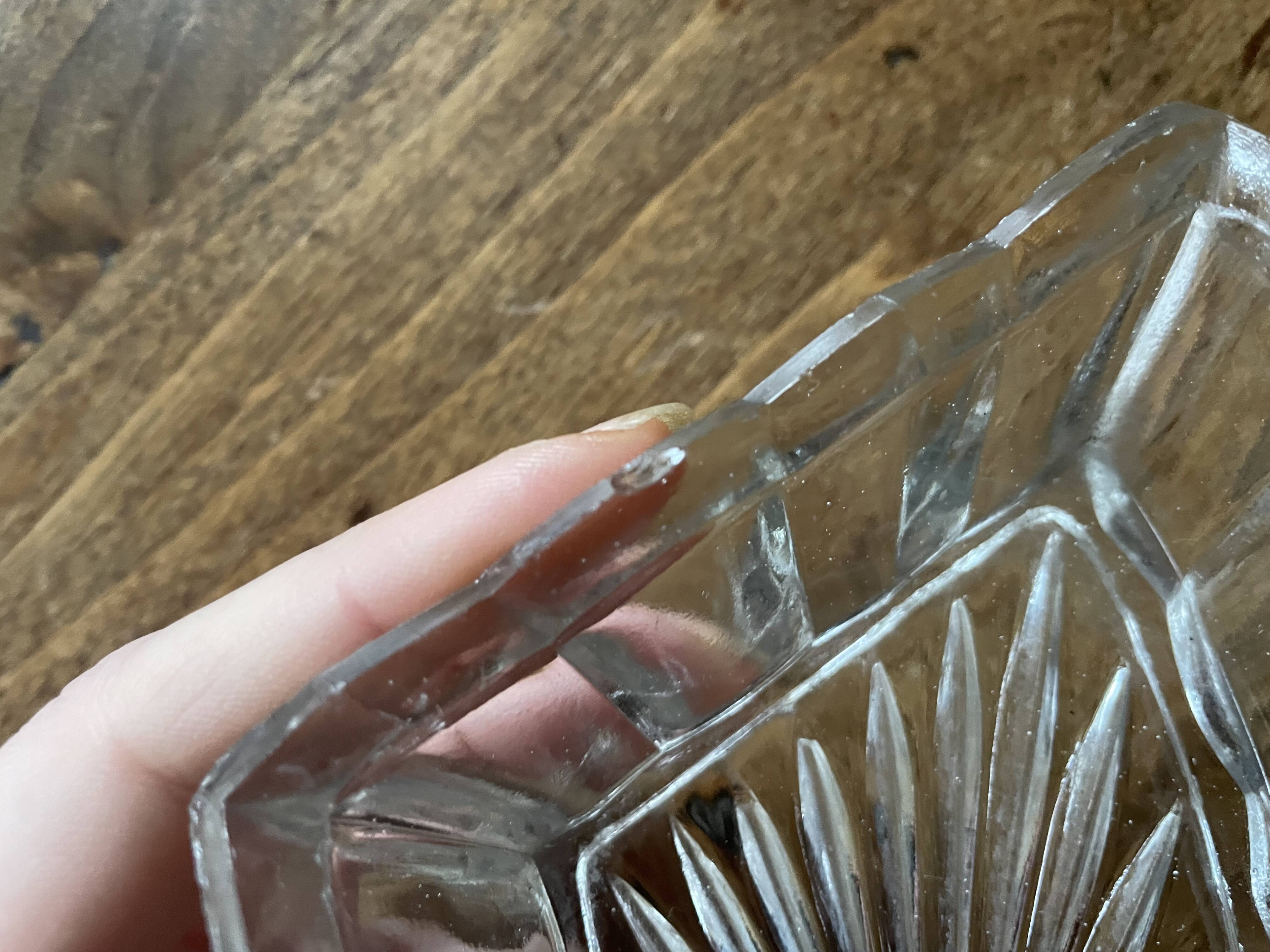 Set of 3 cut glass aperitif bowls - old, vintage