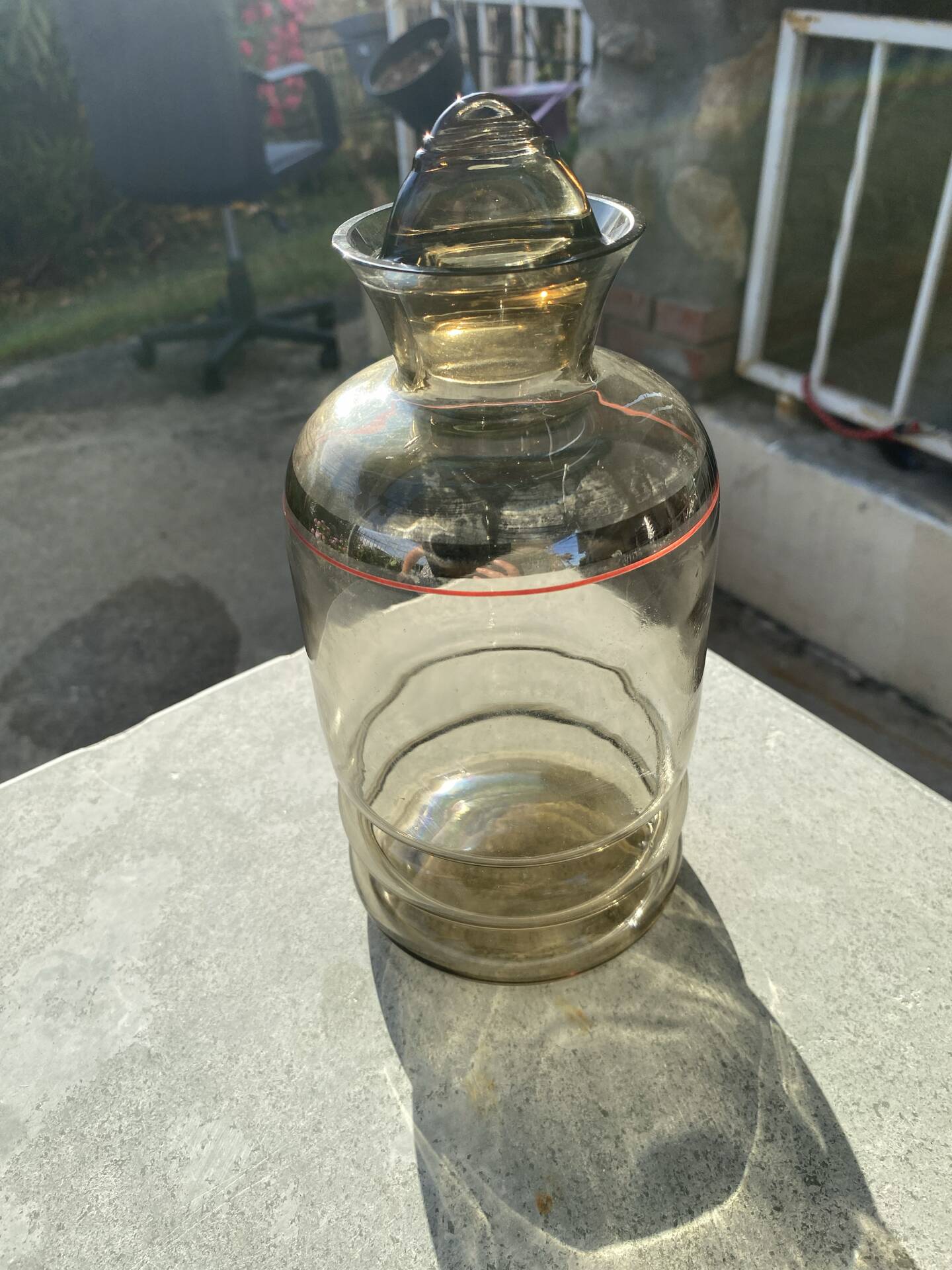 🥃 Vintage Smoked Glass Bottle / Carafe – 70s Chic Spirit