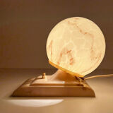 Vintage Art Deco Table Lamp, 40 years, Bakelite Melamine Opaline Marble
