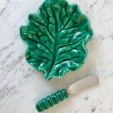 Butter dish sheet in slip with knife Vallauris 50s