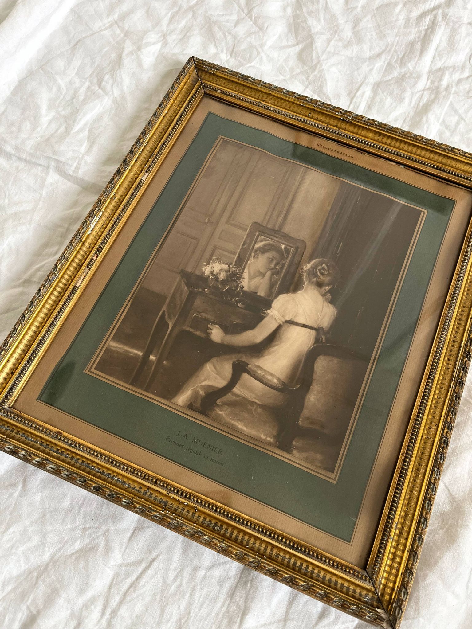 Framed old photograph, reproduction of a work by Jules Alexis Muenier