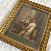 Framed old photograph, reproduction of a work by Jules Alexis Muenier