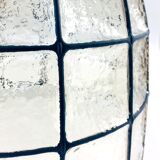Plafonnier en verre structuré en fer du milieu du siècle du Limbourg, Allemagne, années 1960