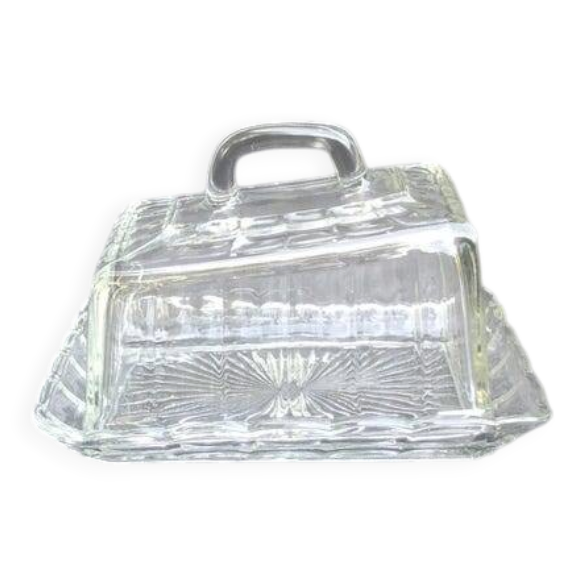 Art Deco Сrystal/Glass Cheese/butter Dome with lid, circa 1930-40, Belgium