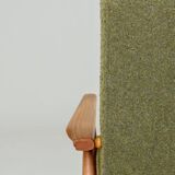 Vintage wild green bouclé armchair design by H.Lis