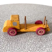 Small wooden logging truck, vintage toy
