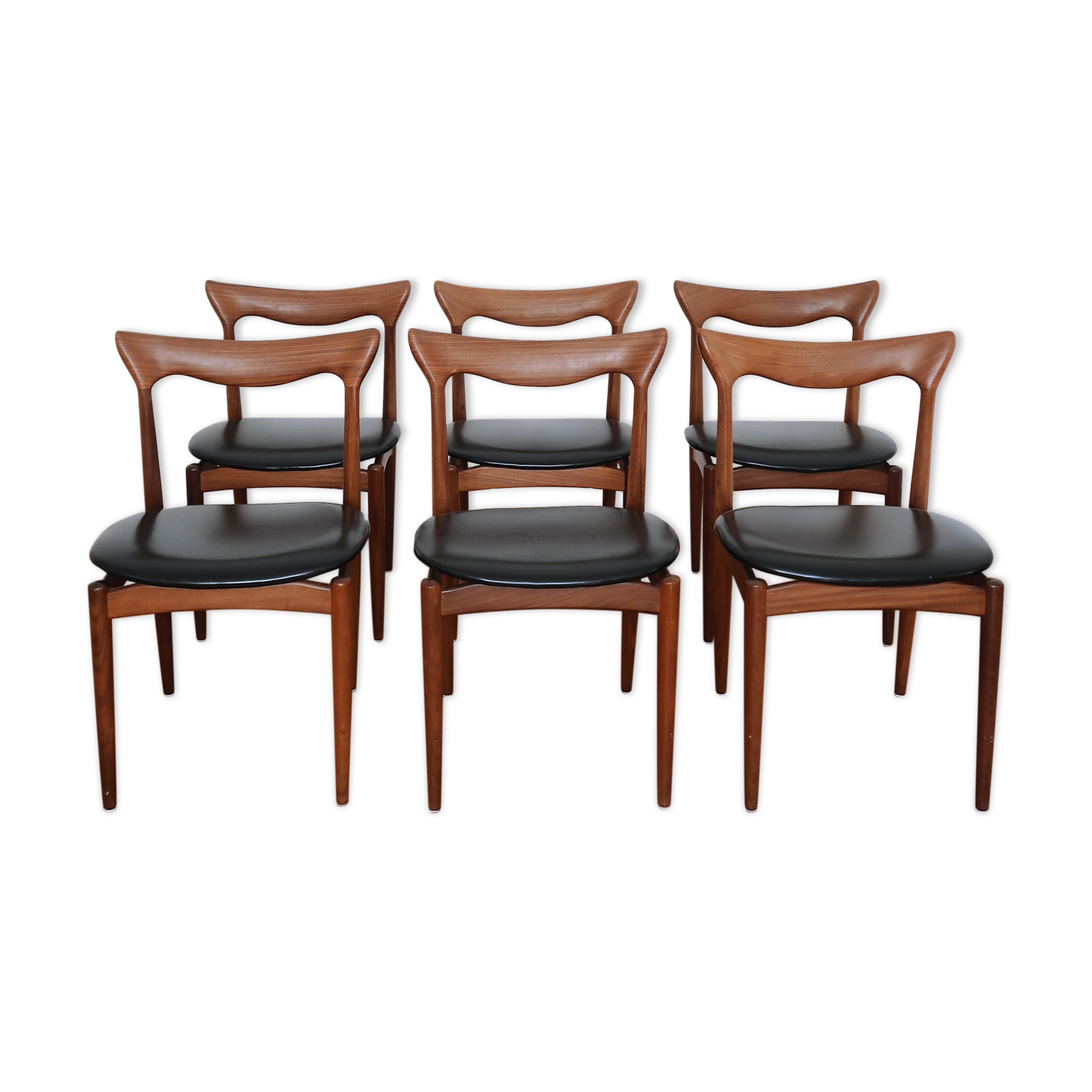 6 chairs skaï teck Bramin made in Denmark