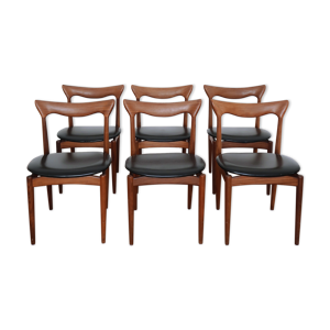 6 chaises skaï teck