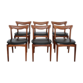 6 chairs skaï teck Bramin made in Denmark