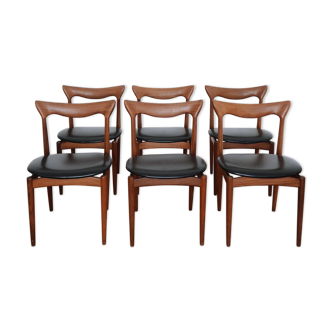 6 chairs skaï teck Bramin made in Denmark