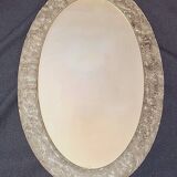 Erco large oval wall light with mirror in melted ice acrylic, 1970s