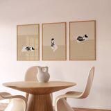 Set of 3 figure giclee prints