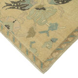 1960s Handmade Rustic Oriental Beige Carpet 156 cm x 277 cm