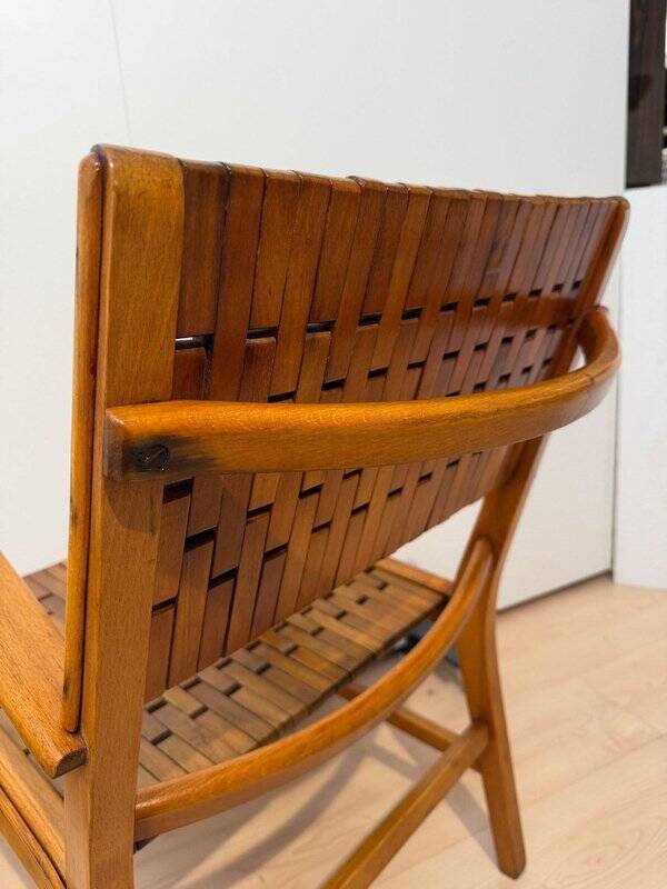 Gelenka Armchairs in Solid Beech Wood, Germany, 1950, Set of 2