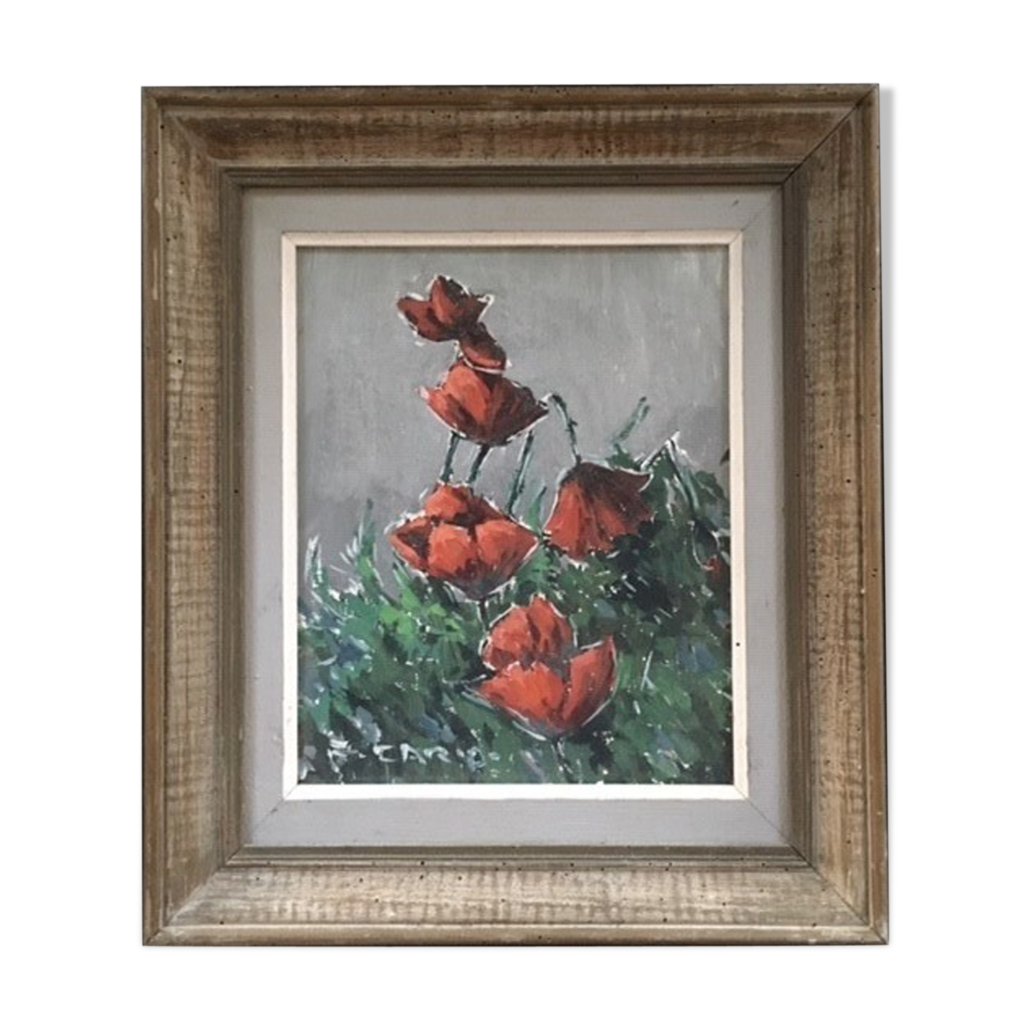 Tableau bouquet de coquelicots