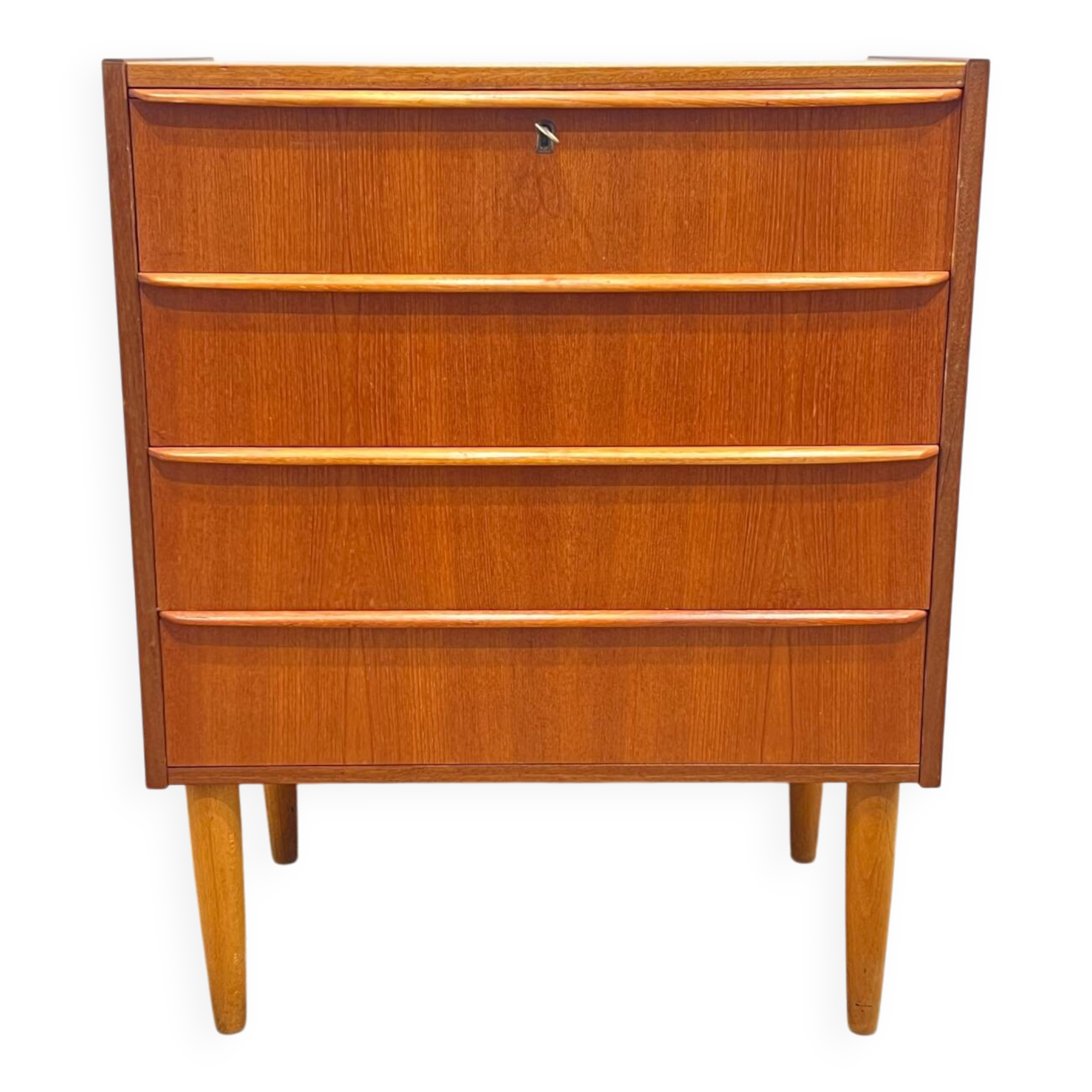 Scandinavian teak chest of drawers with 4 drawers