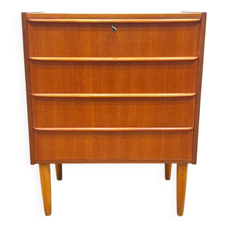 Commode scandinave en teck 4 tiroirs