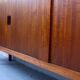 Ejnar Larsen & Aksel Bender sideboard with sliding doors, teak, vintage mid-century Danish design, Næstved Møbelfabrik.