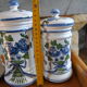 Serie de 3 pots à cotons peints à la main