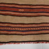 2x8 Red Striped Kilim Runner Rug, 75x254Cm