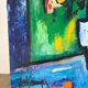 Modern bouquet and stained glass, knife oil signed