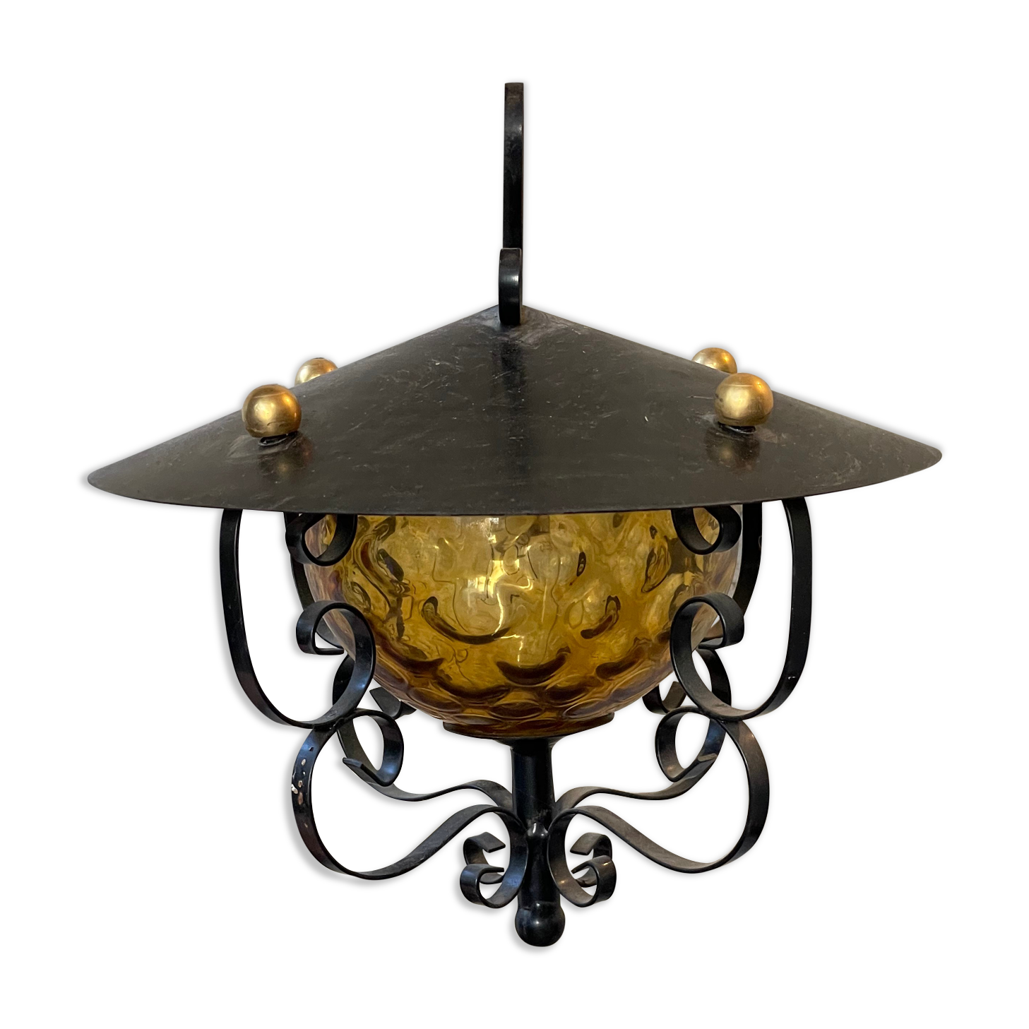 Lantern lamp wrought iron 50s vintage