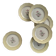 6 antique cream-coloured earthenware dinner plates with gold decoration and flowers.