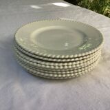 Set of 8 small white plates
