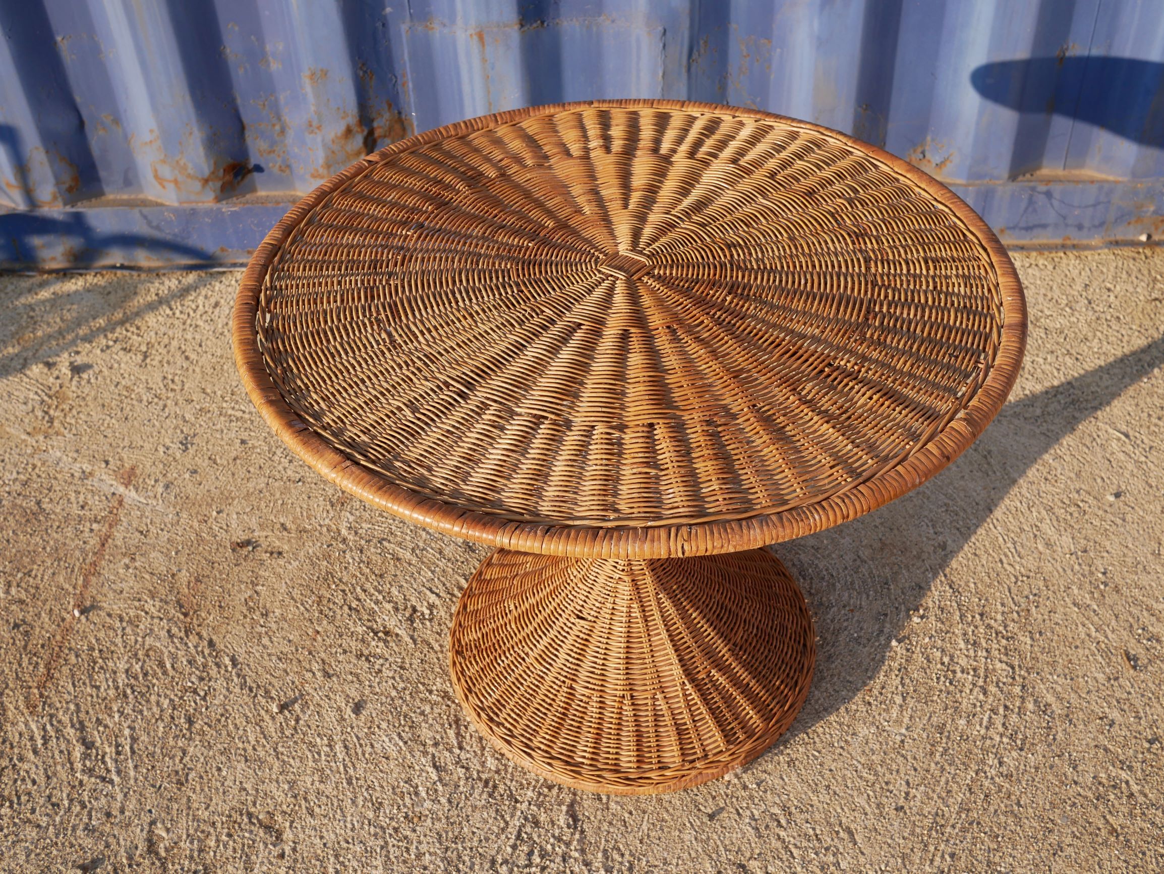 Side table foot Tulip rattan round
