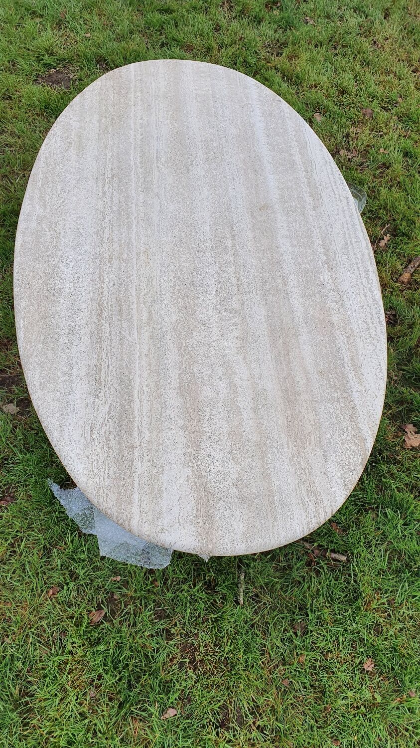 Travertine dining table