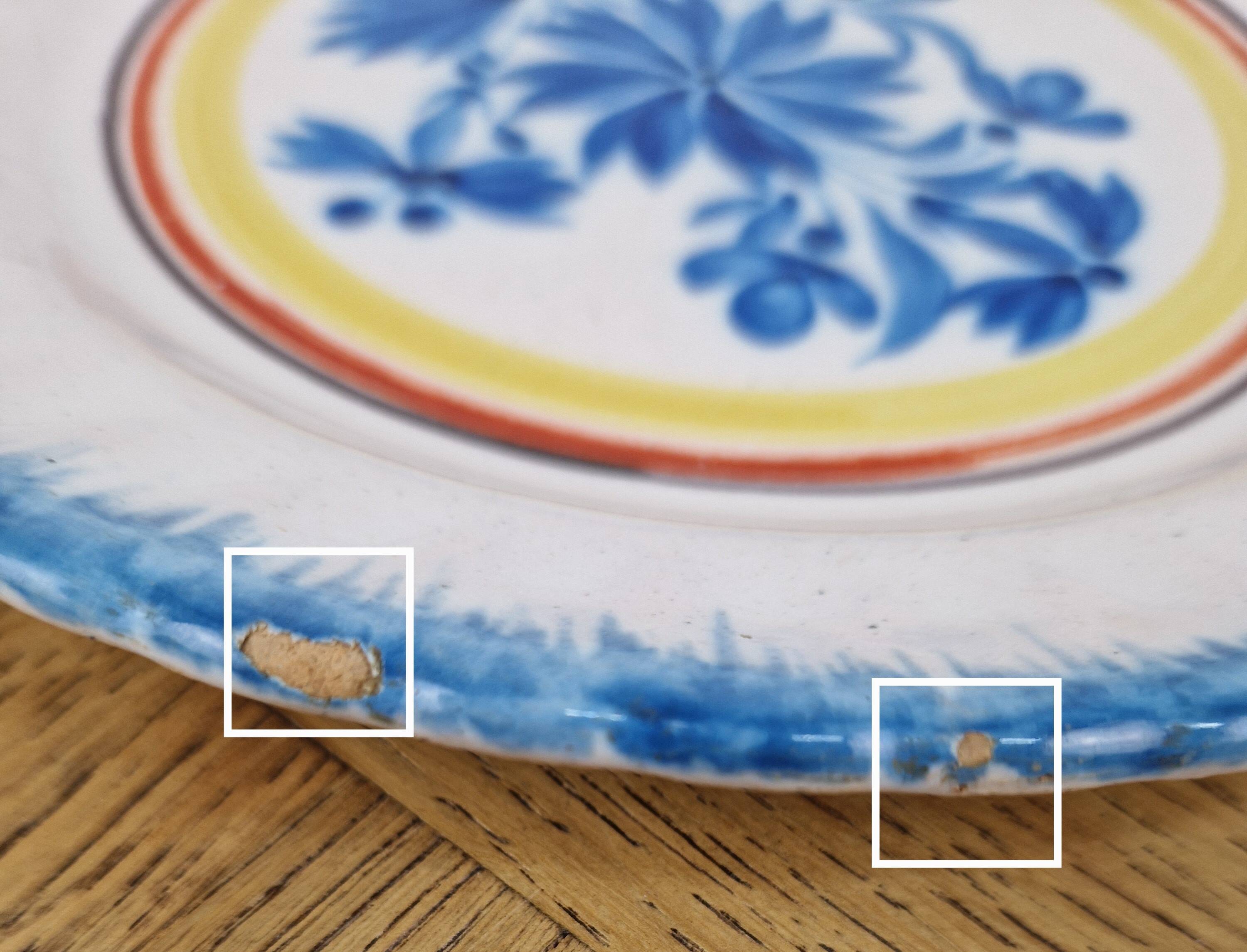 Old Auvillar faience plate - decorative plate