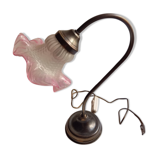 Lampe en laiton avec tulipe