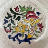Large deep plate Longwy old Rouen