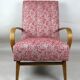Art deco style rose velvet armchair, 1970s