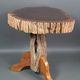 Brutalist teak stool or side table, 13 kg, 2 available D344 /1/